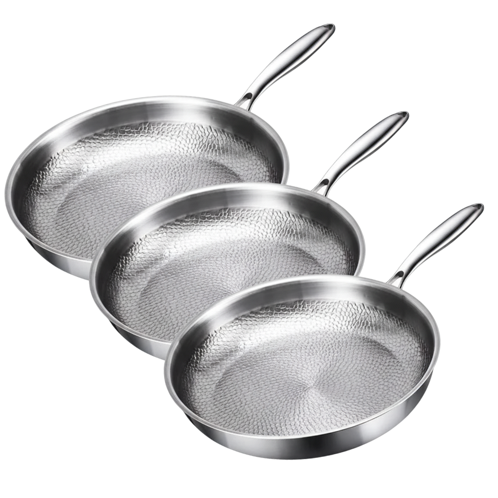 WD™ Premium Titanium Pannenset 3-delig – Geschikt voor inductie & Natuurlijk Antiaanbak – 3 Pannen