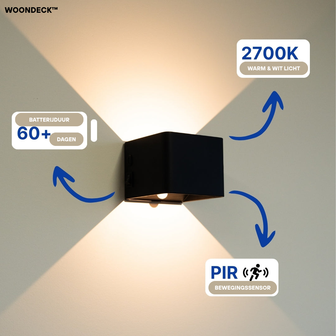 WD™ CUBE Wandlamp | Oplaadbaar
