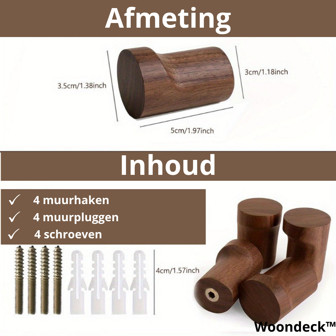 WD™ 4-delige Muurhaken set Hout