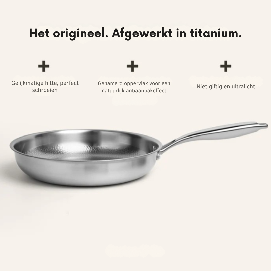 WD™ Premium Titanium Pannenset 3-delig – Geschikt voor inductie & Natuurlijk Antiaanbak – 3 Pannen