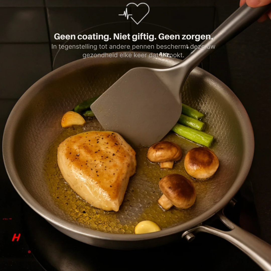 WD™ Premium Titanium Pannenset 3-delig – Geschikt voor inductie & Natuurlijk Antiaanbak – 3 Pannen