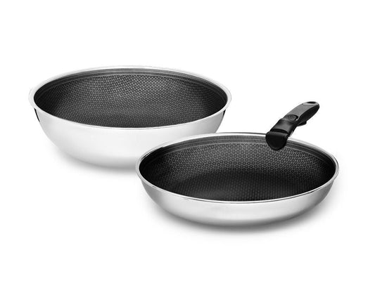 HEXA™ Koekenpan met afneembare handgreep wok set – 2-delen