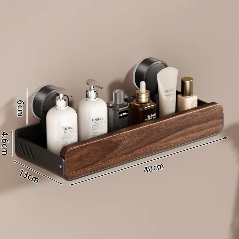 WD™ Walnoot Badkamerplank - Zonder te boren, met zuignap-bevestiging