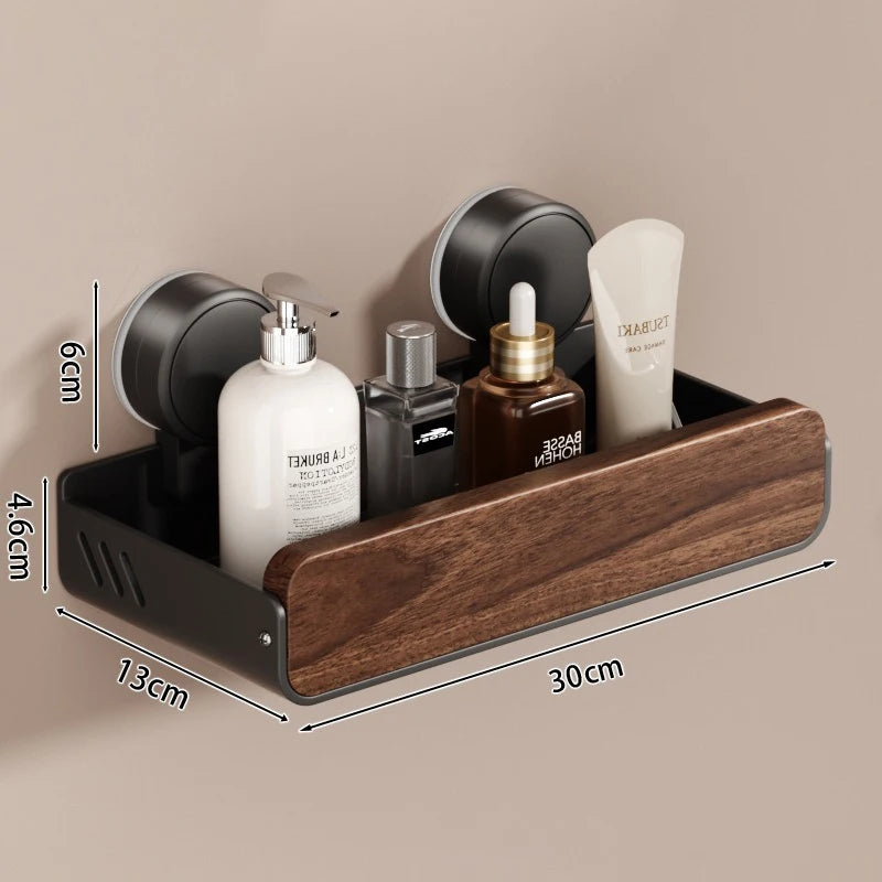 WD™ Walnoot Badkamerplank - Zonder te boren, met zuignap-bevestiging