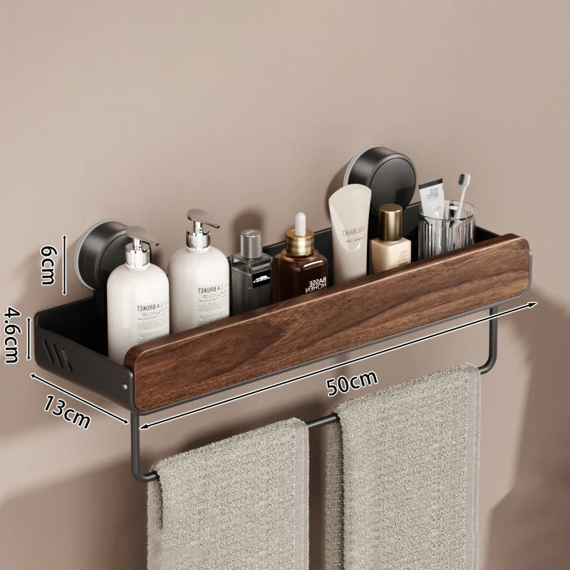 WD™ Walnoot Badkamerplank - Zonder te boren, met zuignap-bevestiging