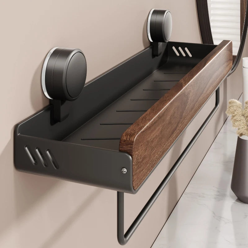 WD™ Walnoot Badkamerplank - Zonder te boren, met zuignap-bevestiging