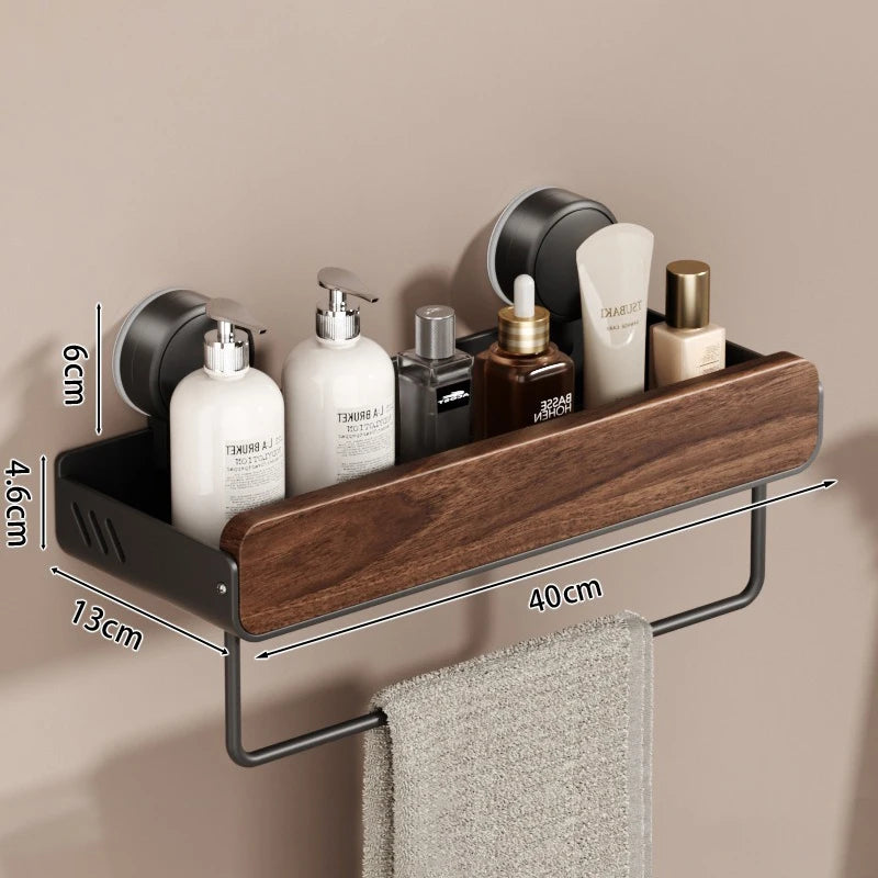 WD™ Walnoot Badkamerplank - Zonder te boren, met zuignap-bevestiging