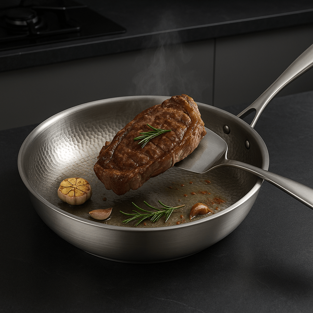 WD™-PREMIUM PAN - Hoogwaardige titanium pan zonder coating voor alle soorten kookplaten